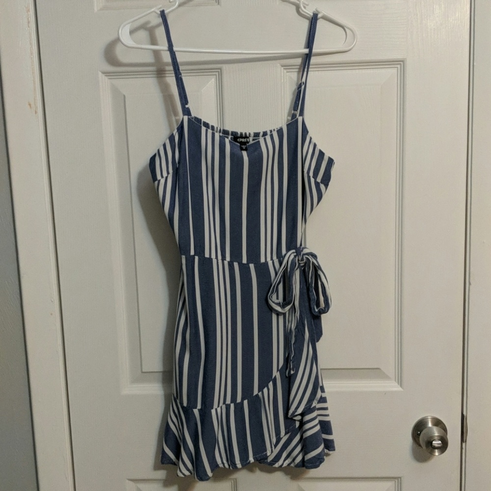 Express blue and white dress